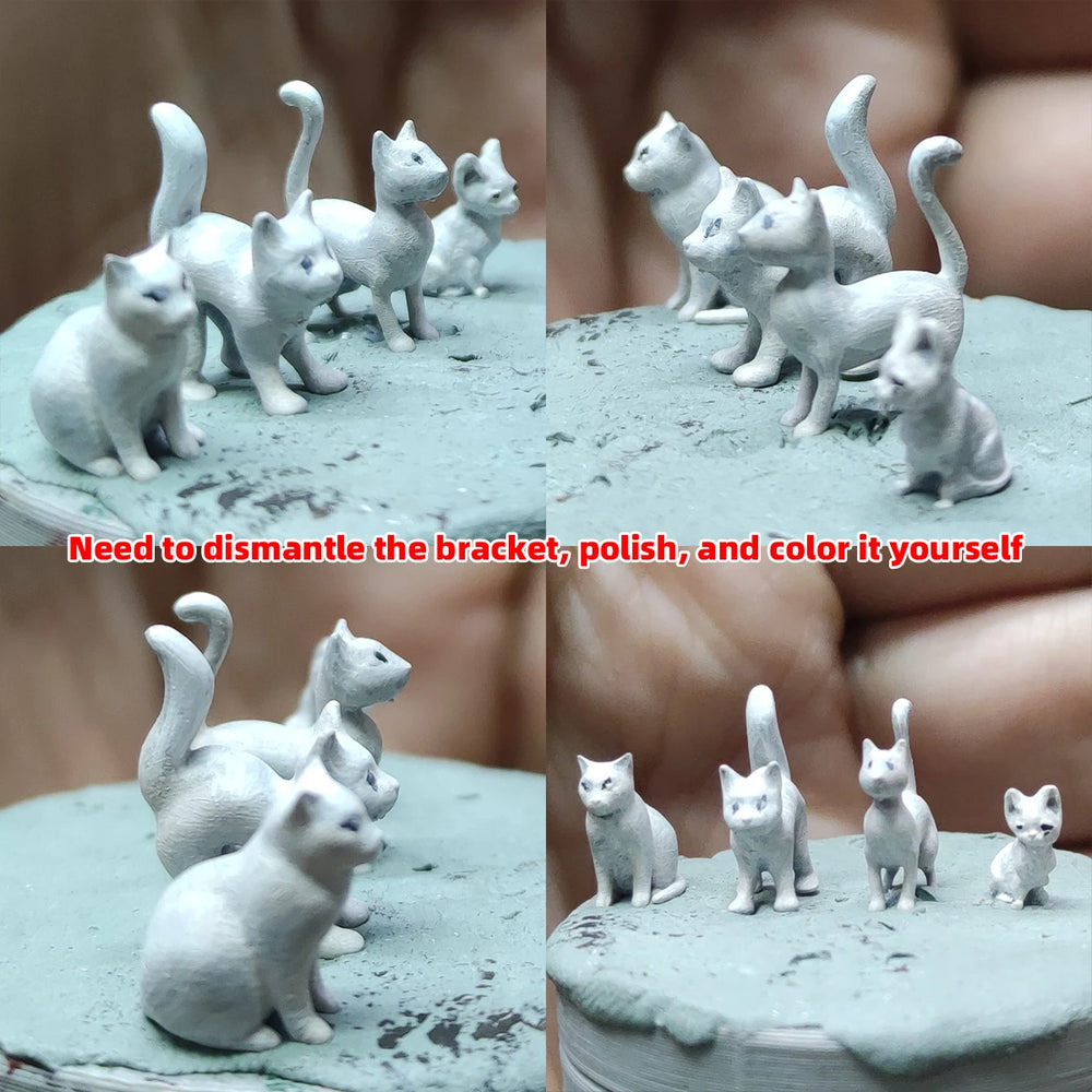 1/35 Domestic Cats Standing and Sitting, 12 Figures, Resin Model Figure Kit, Wildlife Theme, Unassembled and Unpainted