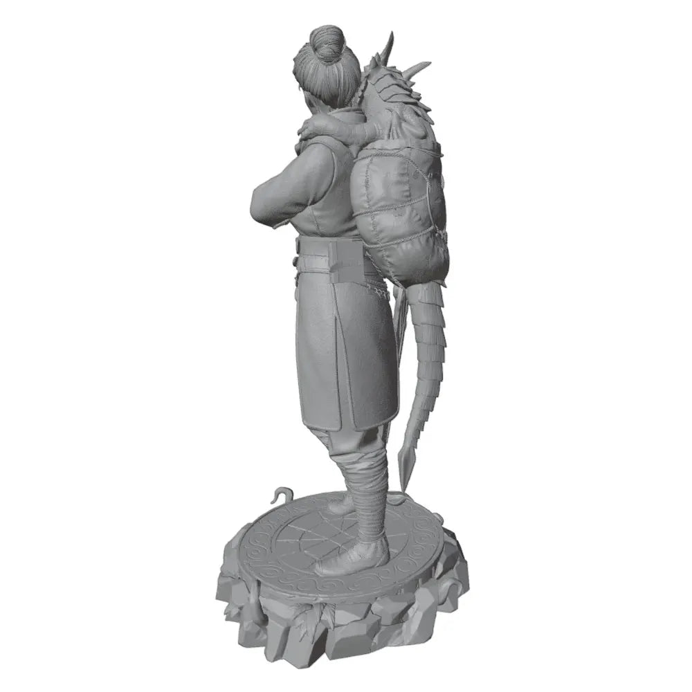 75mm Female Warrior with Spiked Mohawk and Greatsword, Resin Model Figure Kit, Fantasy Theme, Unassembled and Unpainted