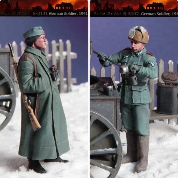 1/35 WWII German Soldiers & Children, 6 Figures, Resin Model Figure Kit, Unassembled and Unpainted