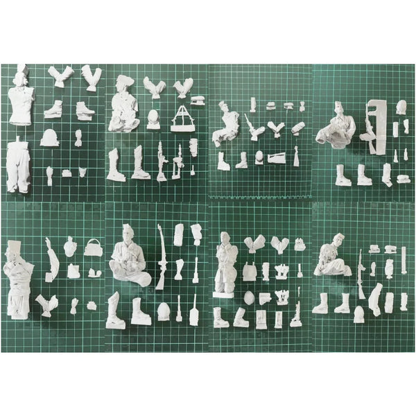 1/16 WWII German Squad, 8 Figures, Resin Model Figure Kit, Unassembled and Unpainted