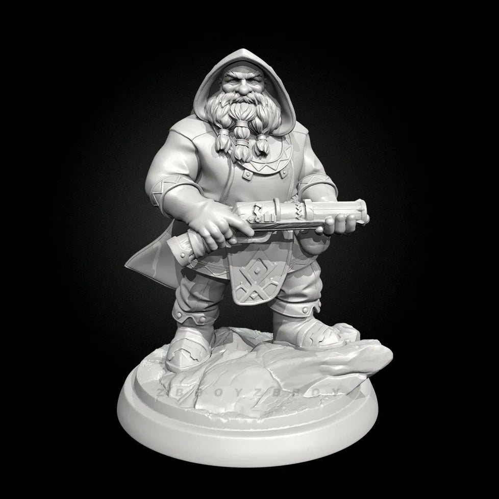 50mm Dwarf Warrior Crossbow, Resin Model Figure Kit, Fantasy Theme, Unassembled and Unpainted
