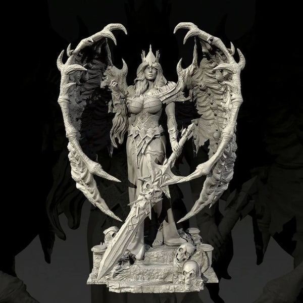 90mm Dark Angel Demon Queen, Resin Model Figure Kit, Fantasy Theme, Unassembled and Unpainted