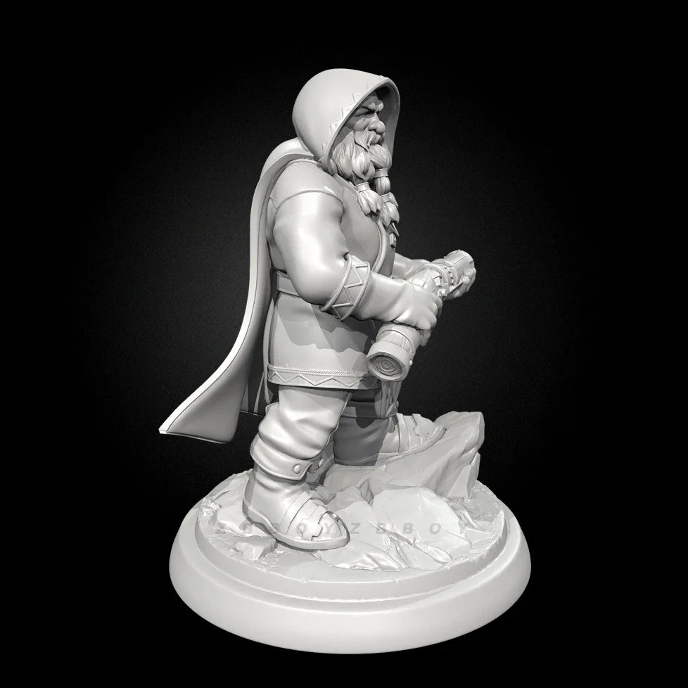 50mm Dwarf Warrior Crossbow, Resin Model Figure Kit, Fantasy Theme, Unassembled and Unpainted