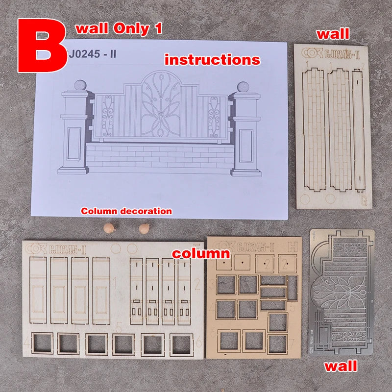 1/35 WWII Architectural Gates & Walls, Resin Model Diorama Kit, Unassembled and Unpainted