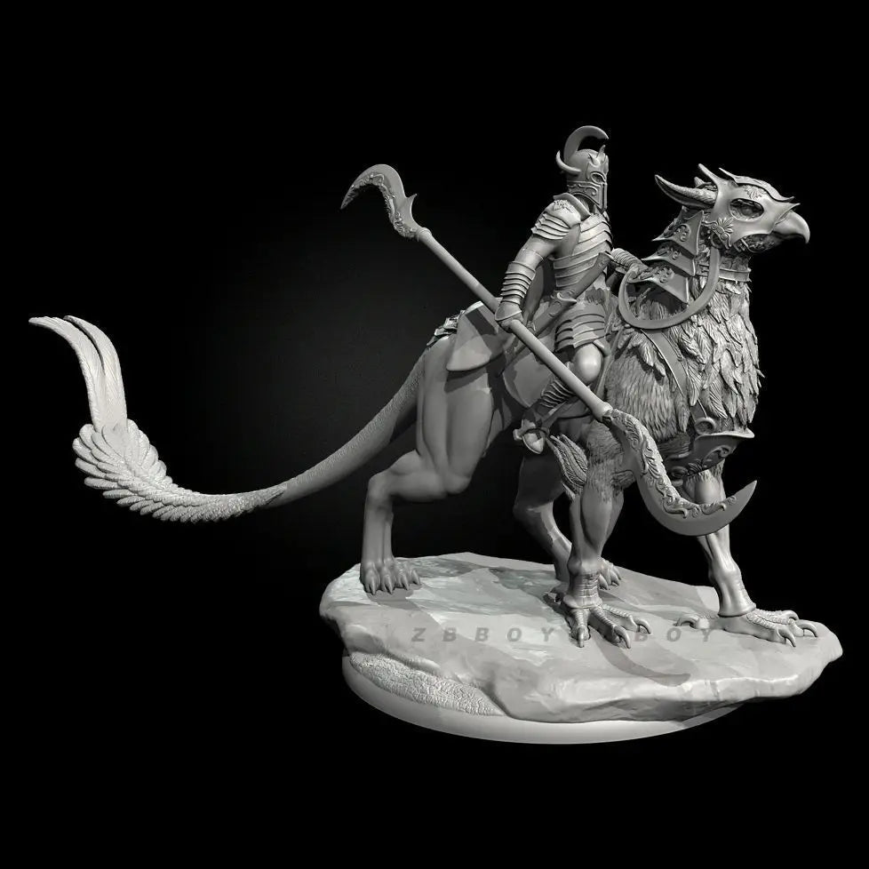 75mm Cavalry Warriors, 4 Figures, Resin Model Figure Kit, Fantasy Theme, Unassembled and Unpainted