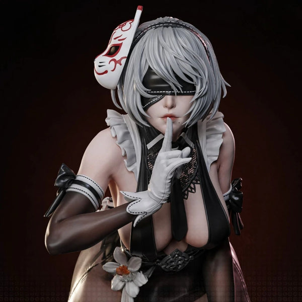 Maid B2 Futuristic Anime Female, Resin Model Figure Kit, Anime Theme, Unassembled and Unpainted