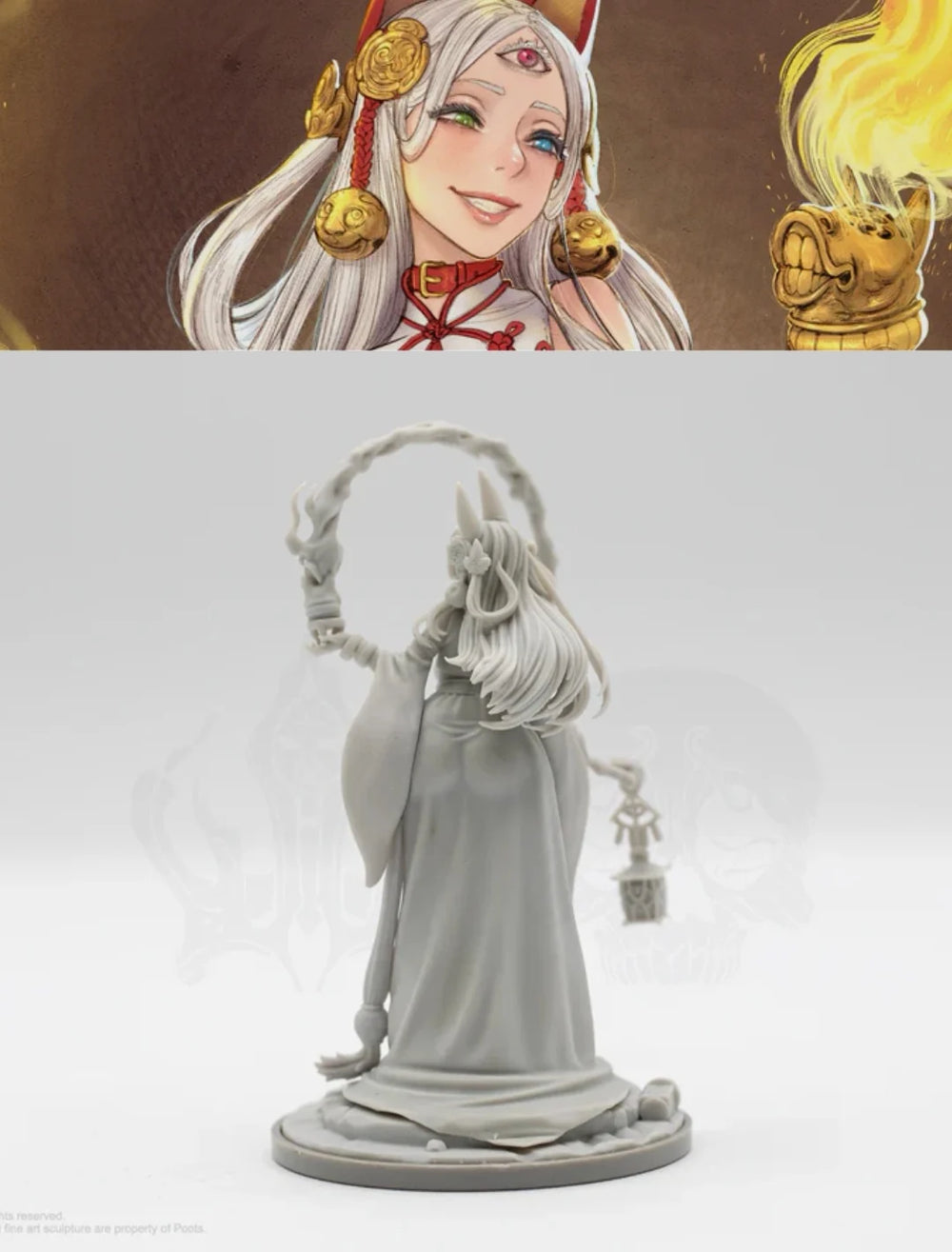 50mm Sorceress with Staff, Resin Model Figure Kit, Fantasy Theme, Unassembled and Unpainted