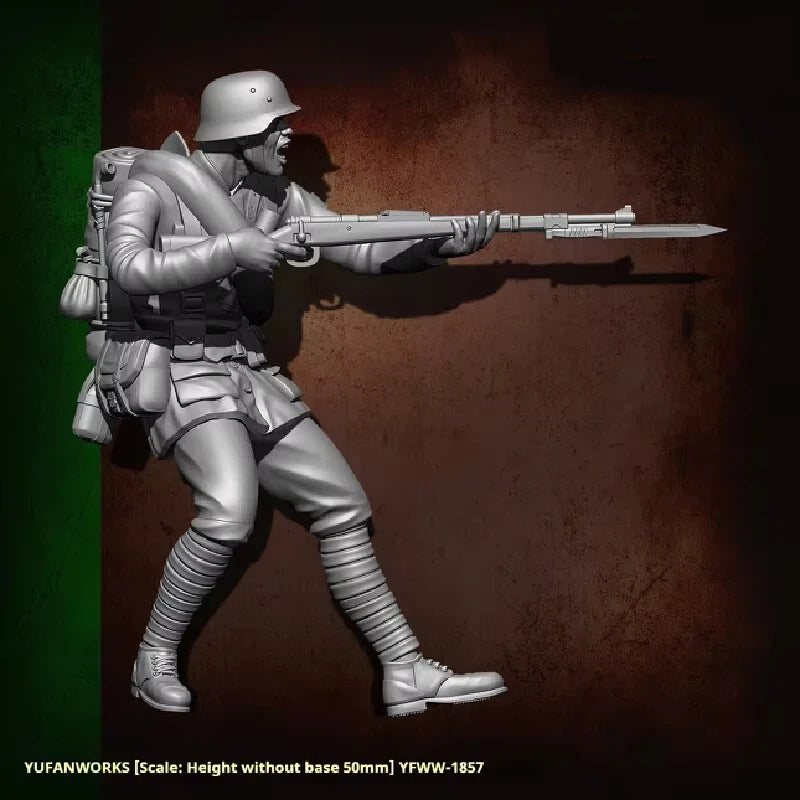 WWI Infantry Soldiers, 5 Figures, Resin Model Figure Kit, Unassembled and Unpainted