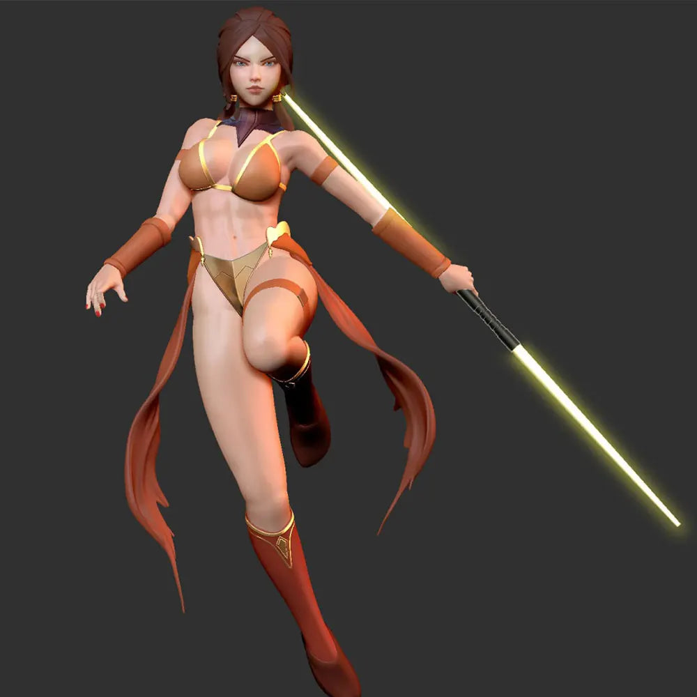1/24 Female Warrior with Sword, Resin Model Figure Kit, Unassembled and Unpainted