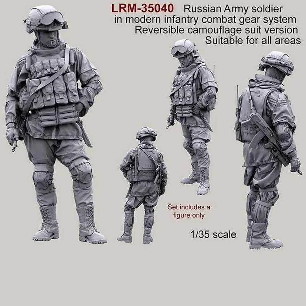 1/35 Modern Russian Infantry Ratnik Reversible Camouflage, 9 Figures, Resin Model Figure Kit, Unassembled and Unpainted