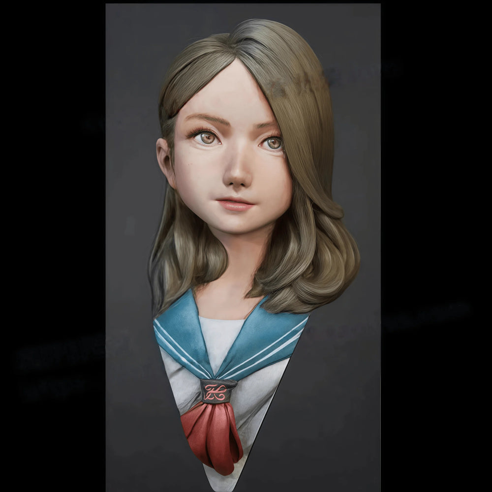 55mm Sailor Girl Cute, Resin Model Bust Kit, Anime Theme, Unassembled and Unpainted