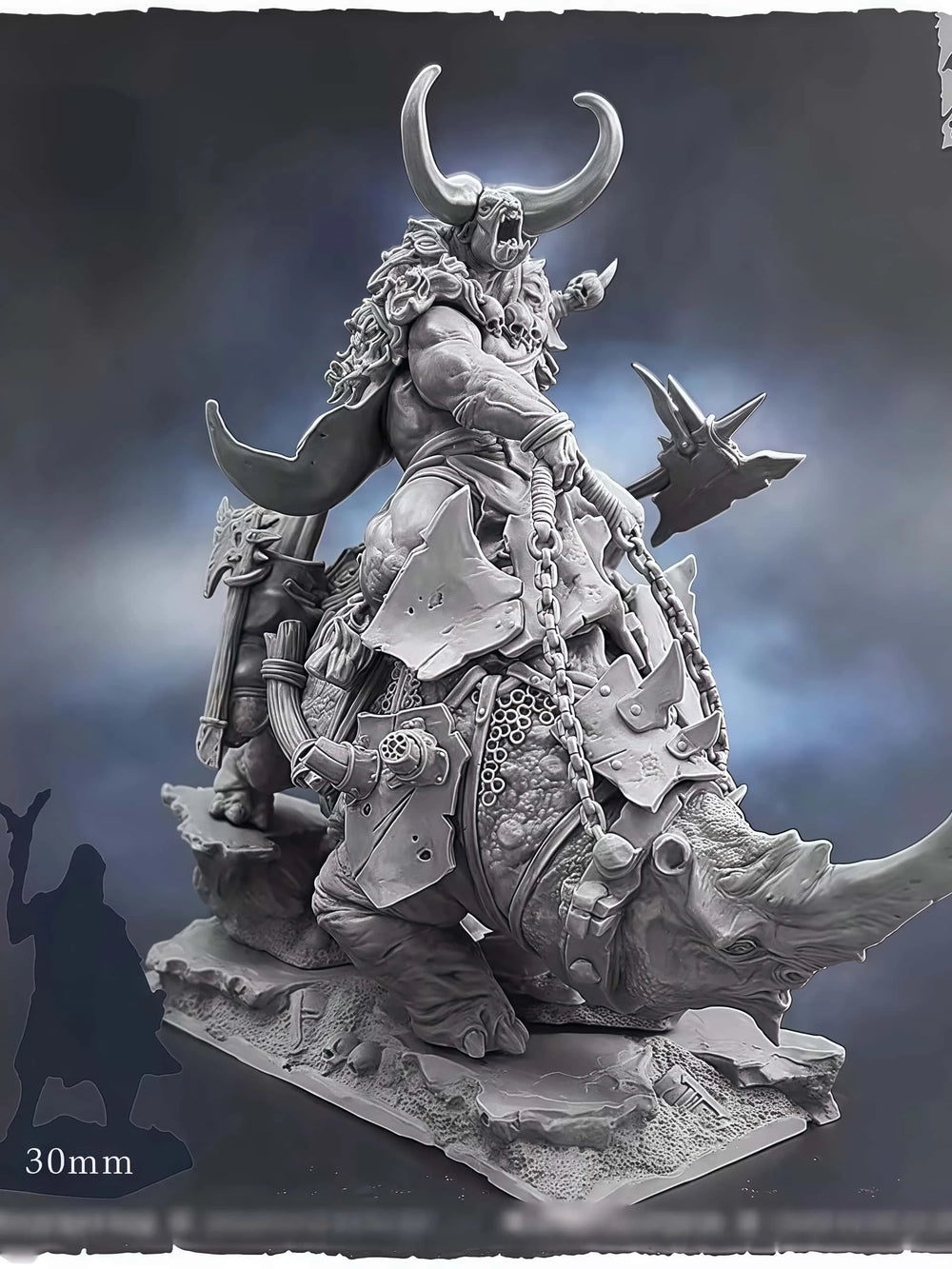 140mm Ox Knight, Resin Model Figure Kit, Fantasy Theme, Unassembled and Unpainted