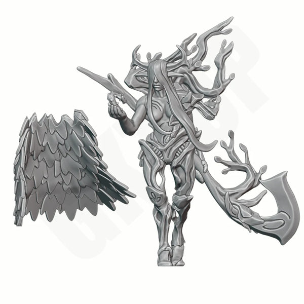 1/24 Antler Nymph Warrior, Resin Model Figure Kit, Fantasy Theme, Unassembled and Unpainted
