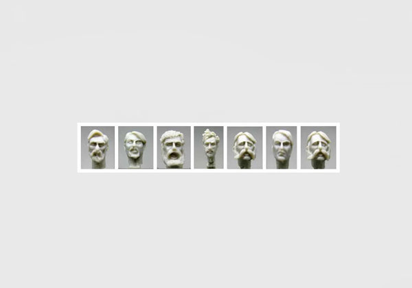 1/35 WWII Civilian Heads, 7 Figures, Resin Model Figure Kit, Unassembled and Unpainted