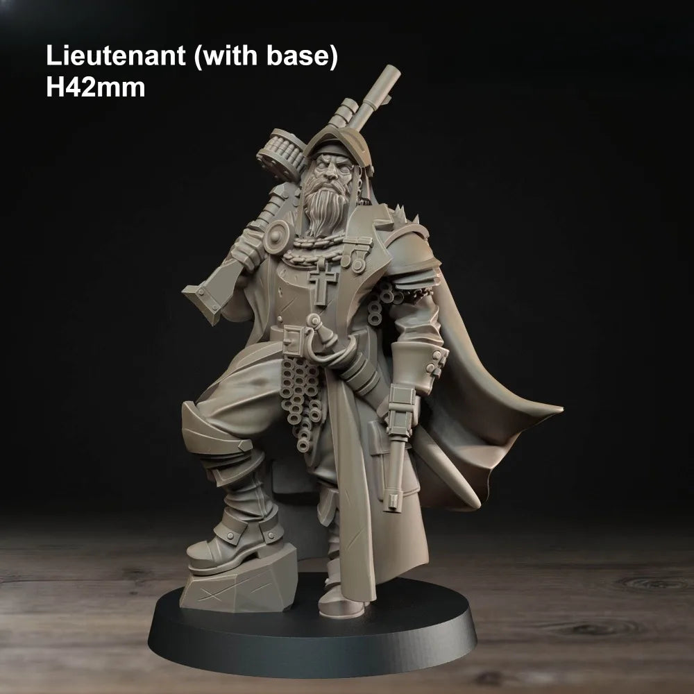 Grimdark Medieval Fantasy Army, 16 Figures, Resin Model Figure Kit, Fantasy Theme, Unassembled and Unpainted
