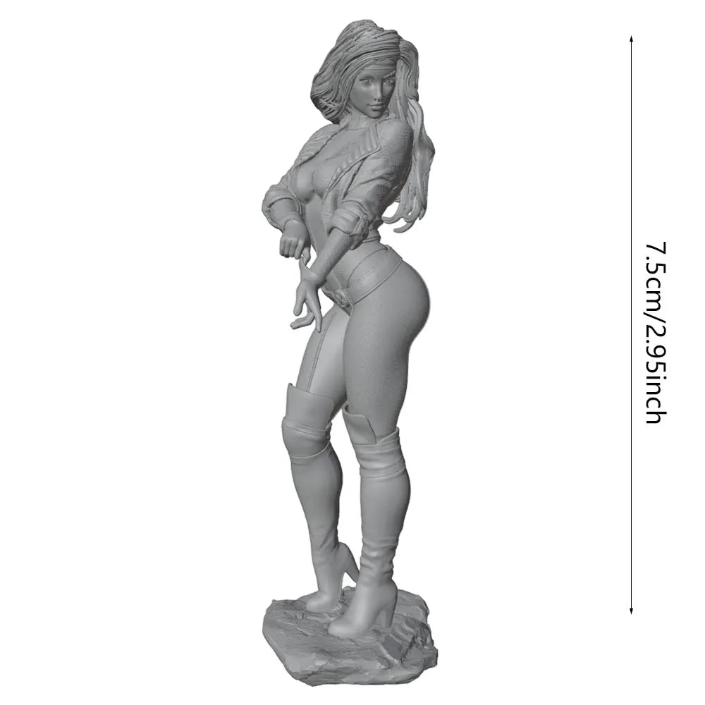 1/24 Pin-up Woman, Resin Model Figure Kit, Unassembled and Unpainted