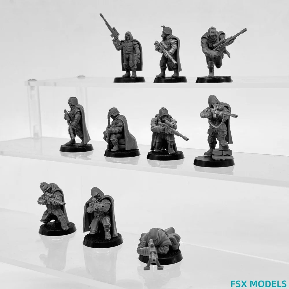 Grim Guard Snipers, 30 Figures, Resin Model Figure Kit, Fantasy Theme, Unassembled and Unpainted