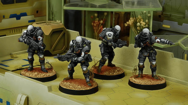 Assault Armor Troopers, 4 Figures, Resin Model Figure Kit, Sci-Fi Theme, Unassembled and Unpainted