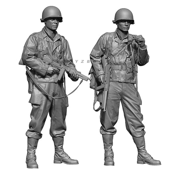 1/35 WWII European Infantry, 6 Figures, Resin Model Figure Kit, Unassembled and Unpainted