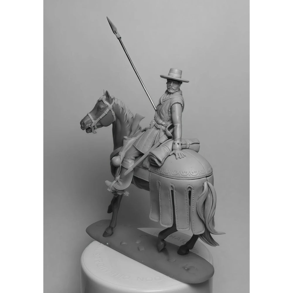 54mm Spanish Cavalry Soldier 1751, Resin Model Figure Kit, Military Theme, Unassembled and Unpainted