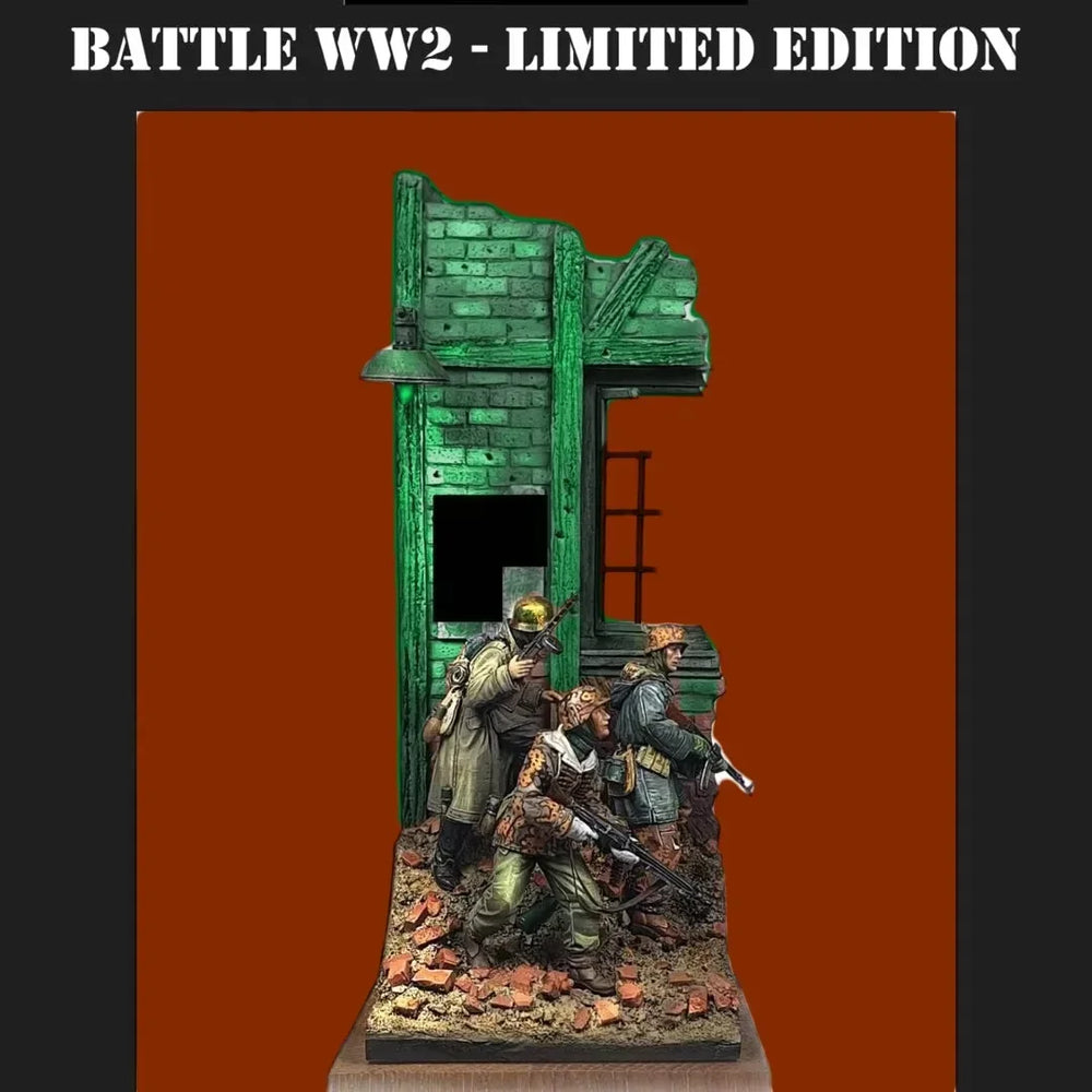 1/35 WWII German Bunker Defense, 9 Figures, Resin Model Diorama Kit, Unassembled and Unpainted
