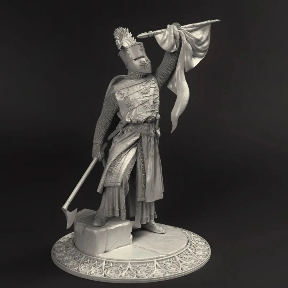 1/24 Female Warrior with Polearm and Billowing Cape, Resin Model Figure Kit, Fantasy Theme, Unassembled and Unpainted