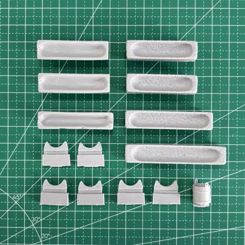 1/35 Wooden & Stone Feed-Troughs, Resin Model Terrain Kit, Historical Theme, Unpainted