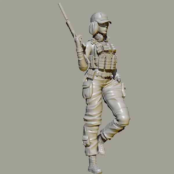 1/24 Modern PLA Female Special Forces, Resin Model Figure Kit, Unassembled and Unpainted