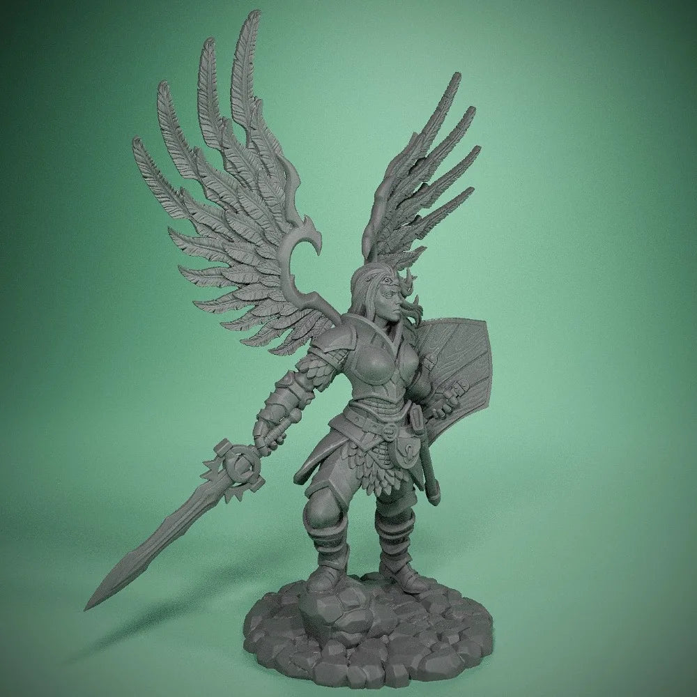 57mm Winged Female Warrior, Resin Model Figure Kit, Fantasy Theme, Unassembled and Unpainted