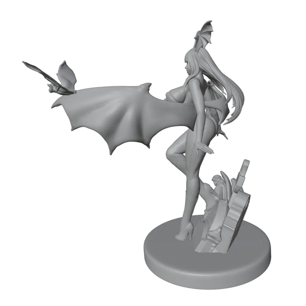 1/24 Horned Succubus with Bat Wings, Resin Model Figure Kit, Anime Theme, Unassembled and Unpainted
