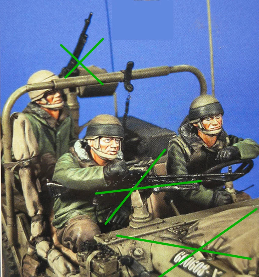 1/35 WWII German Soldiers with Weapon, 3 Figures, Resin Model Figure Kit, Unassembled and Unpainted
