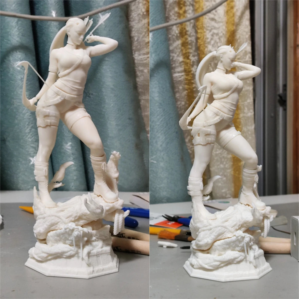 Female Archer Laura, Resin Model Figure Kit, Fantasy Theme, Unassembled and Unpainted