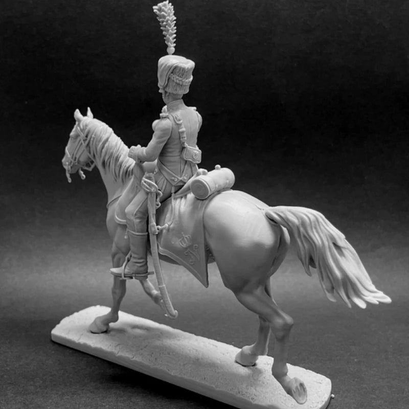 54mm Napoleonic British Cavalry Trooper, Resin Model Figure Kit, Unassembled and Unpainted