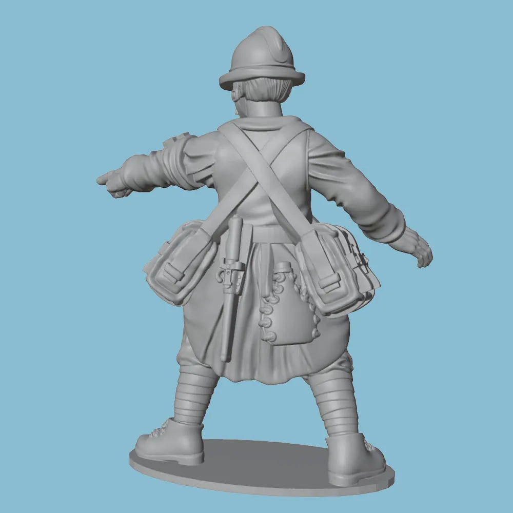 75mm WWI Military Officer, Resin Model Figure Kit, Unassembled and Unpainted
