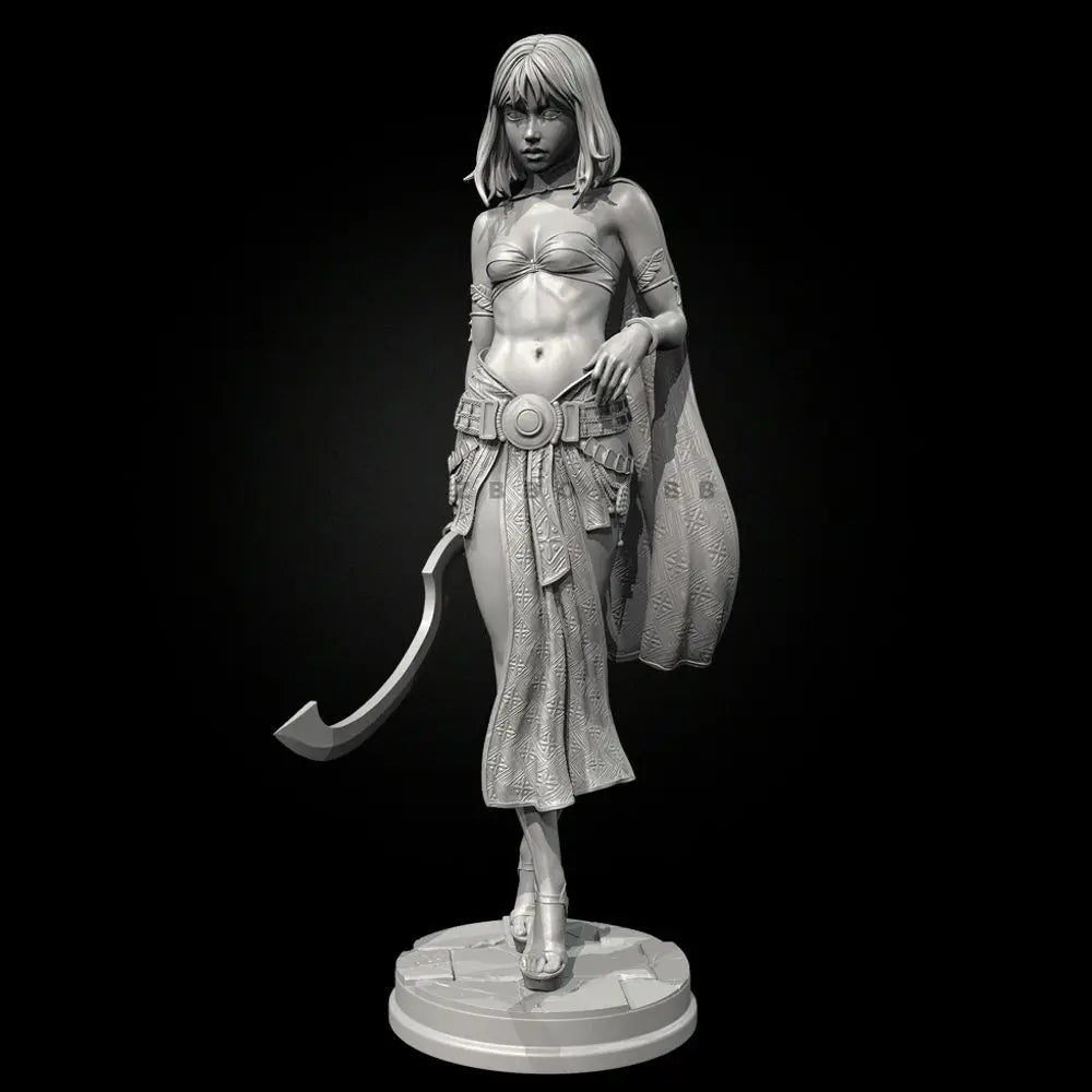 75mm Brunhild Warrior, Resin Model Figure Kit, Fantasy Theme, Unassembled and Unpainted