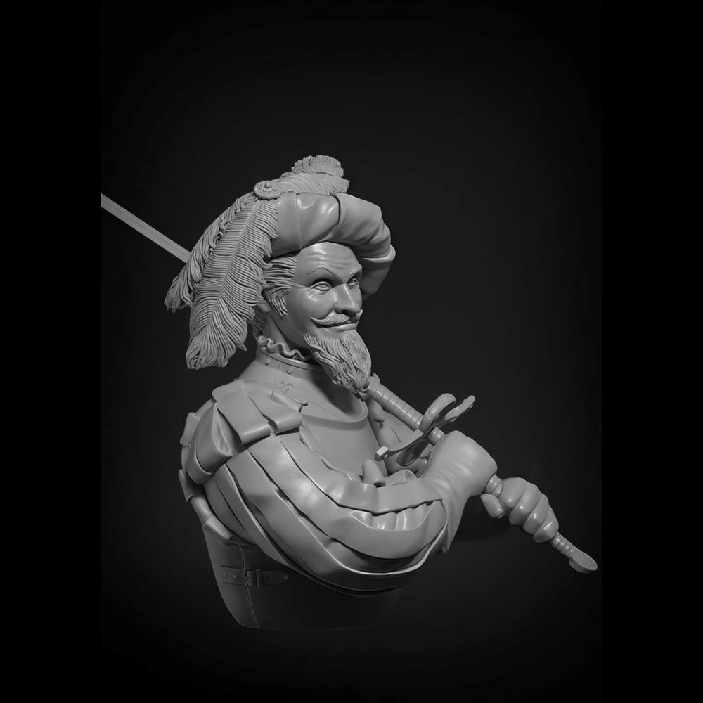 1/10 European Mercenary Archer, Resin Model Bust Kit, Military Theme, Unassembled and Unpainted
