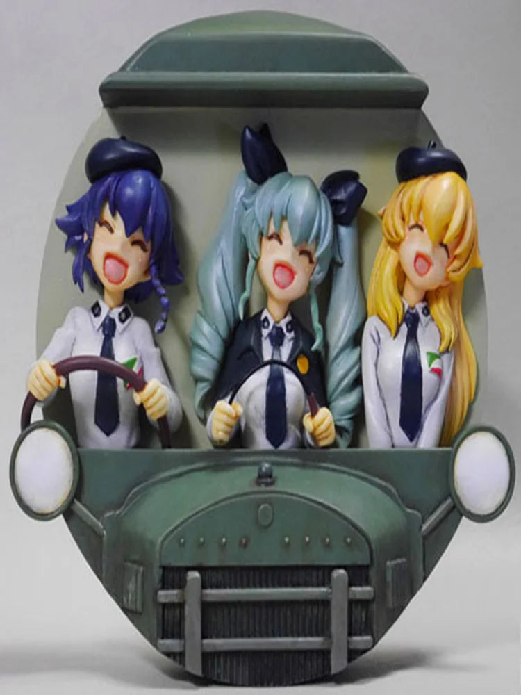 1/12 Anime School Girls, 3 Figures, Resin Model Figure Kit, Anime Theme, Unassembled and Unpainted