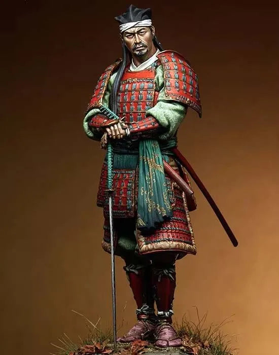 1/18 Medieval East Asian Samurai Warrior, Resin Model Figure Kit, Unassembled and Unpainted