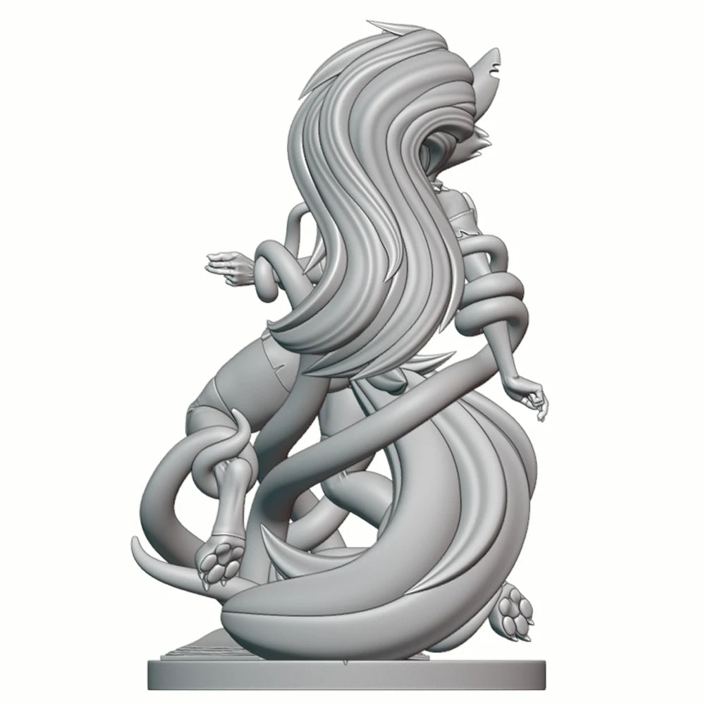 1/24 Dark Magic Wolf Girl, Resin Model Figure Kit, Fantasy Theme, Unassembled and Unpainted