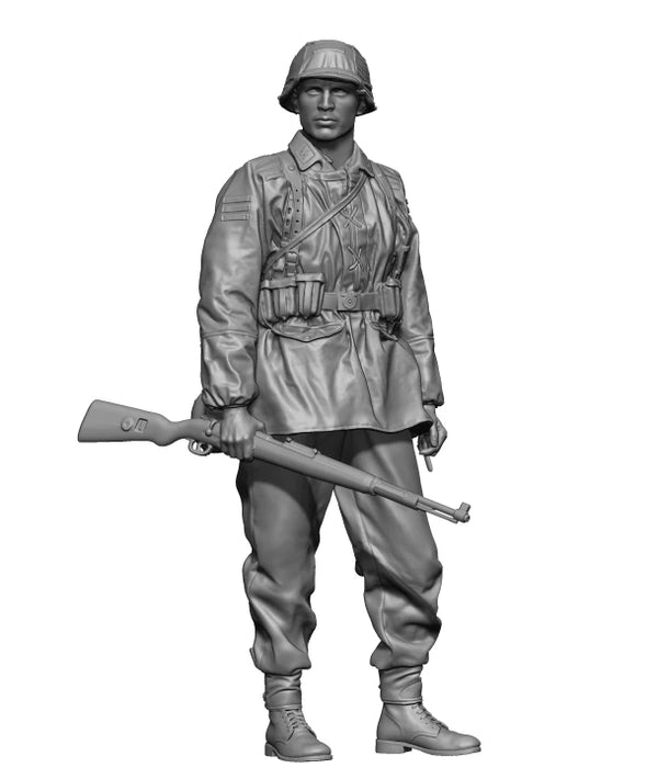 1/16 WWII German Infantry Rifleman with Puttees, Resin Model Figure Kit, Unassembled and Unpainted