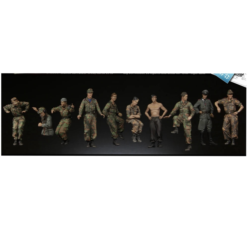 1/35 WWII Kursk 1943 Infantry Squad, 10 Figures, Resin Model Figure Kit, Unassembled and Unpainted