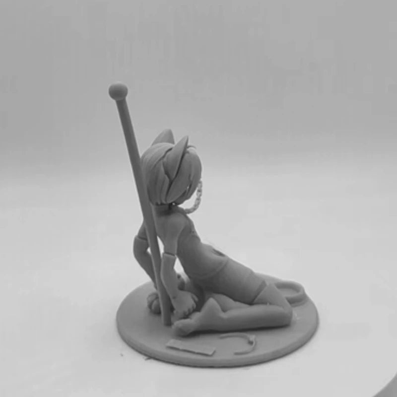 1/24 Demon Cat-Girl with Harness and Chain, Resin Model Figure Kit, Anime Theme, Unassembled and Unpainted