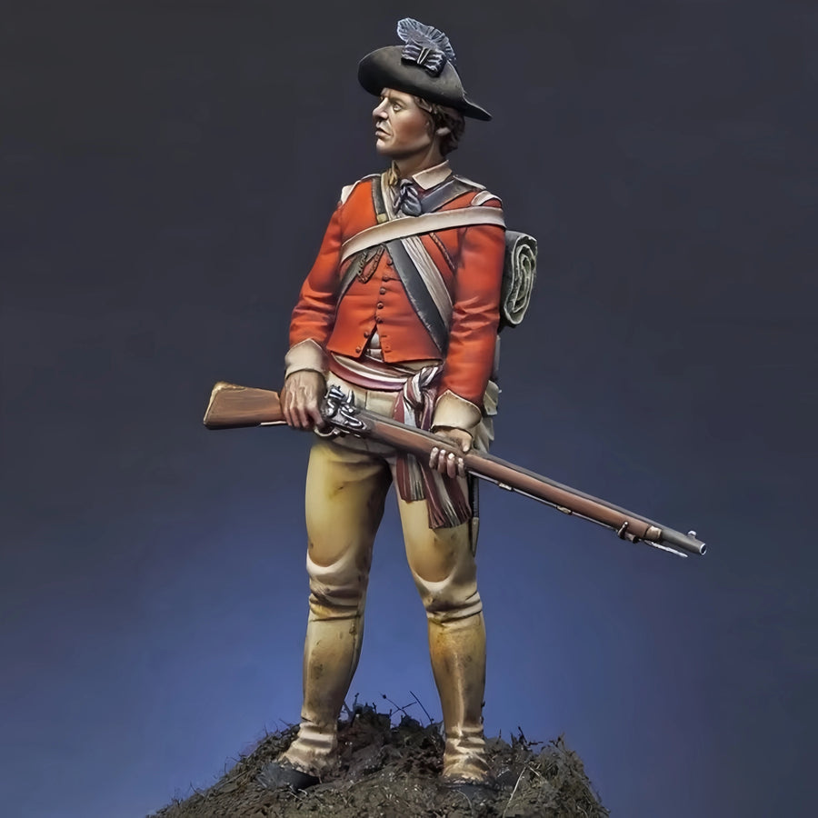 18th Century British Redcoat Infantry Soldier 1/24 Resin Figure Kit - resin model view 4