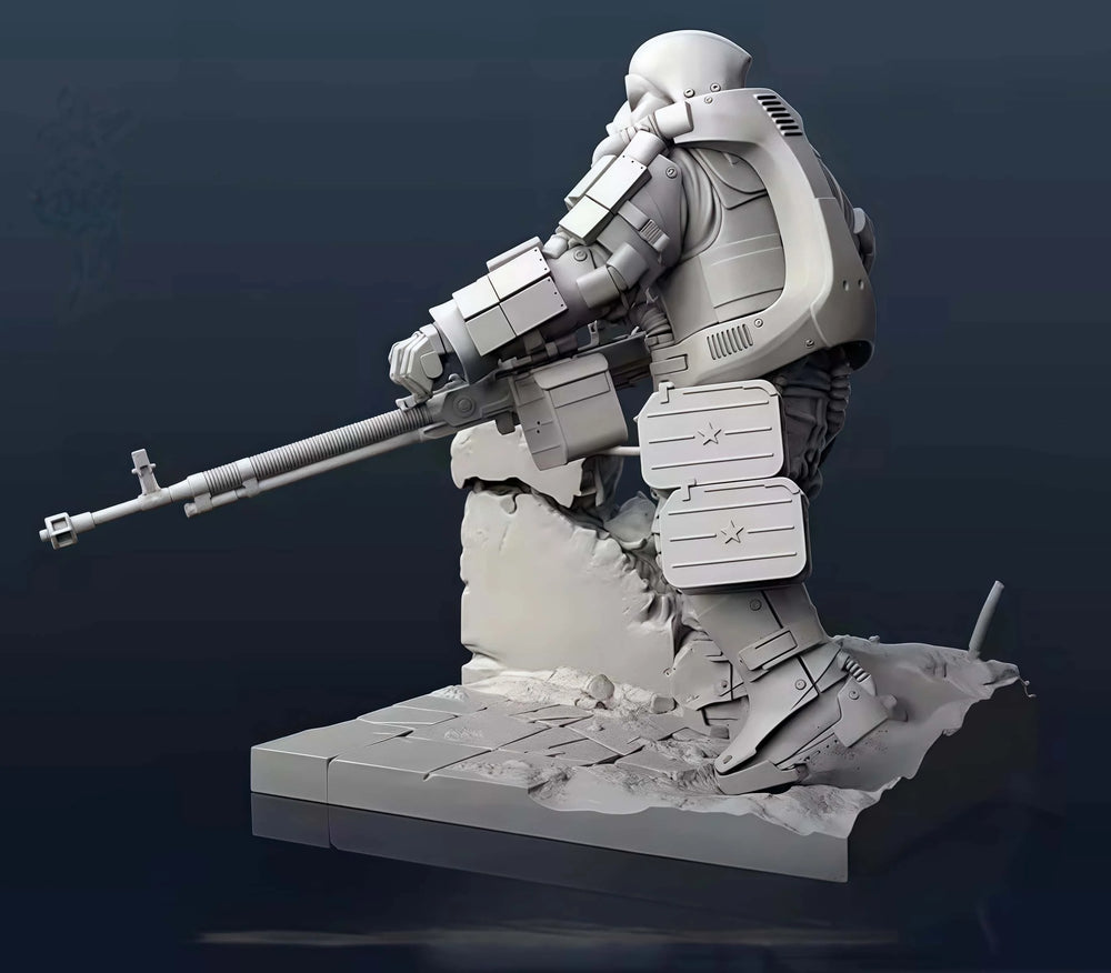 1/35 Armored Biochemical Warrior, Resin Model Figure Kit, Sci-Fi Theme, Unassembled and Unpainted