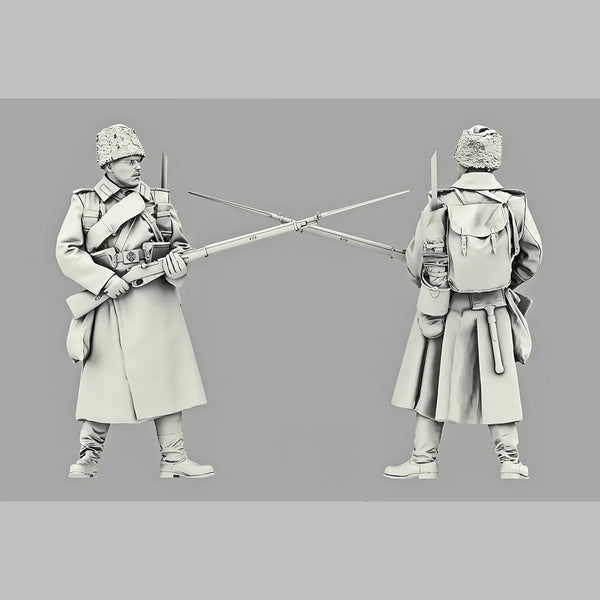 1/35 WWI Russian Imperial Infantry Combat Squad, 5 Figures, Resin Model Figure Kit, Unassembled and Unpainted