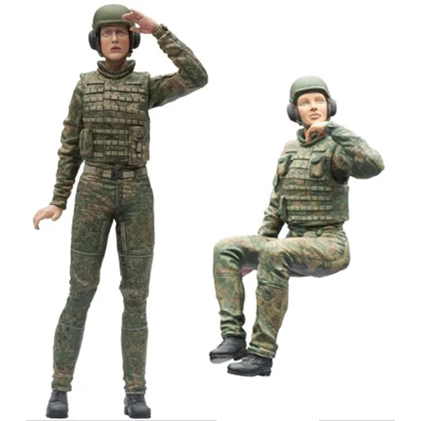 1/16 WWII Soviet Anti-Tank Gun Crew, 4 Figures, Resin Model Figure Kit, Unassembled and Unpainted