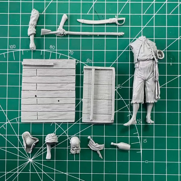 1/24 18th-Century Pirate, Resin Model Figure Kit, Historical Theme, Unassembled and Unpainted