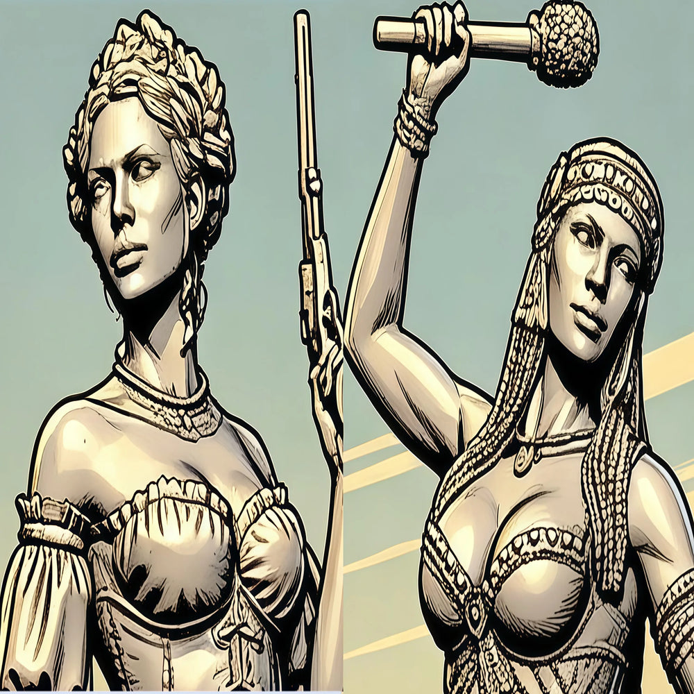 1/24 Female Warriors, 6 Figures, Resin Model Bust Kit, Fantasy Theme, Unassembled and Unpainted