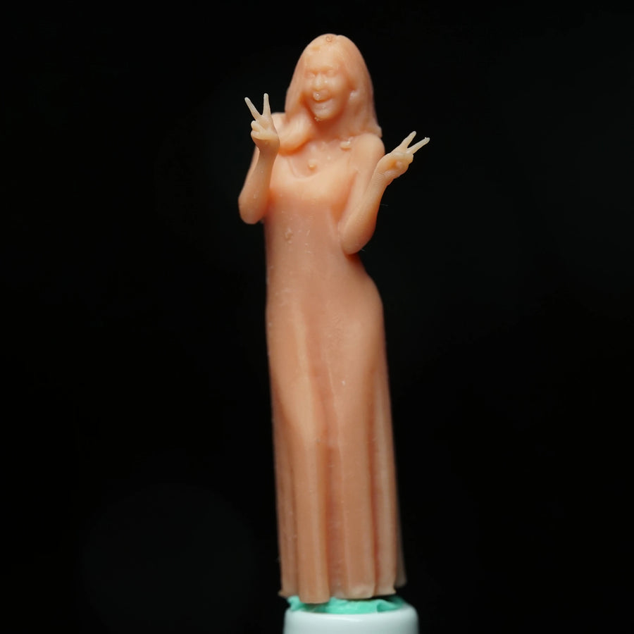 Female Bust in Long Dress with Expressive Pose 75mm Resin Kit - resin model view 2