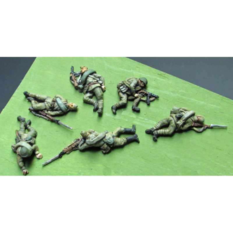 1/72 WWI Soldiers in Action, 6 Figures, Resin Model Figure Kit, Unassembled and Unpainted